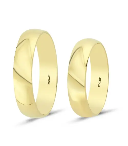 14 Ayar 5mm İçi Dolu Altın Alyans